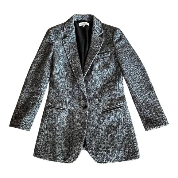 Rebecca Minkoff Women's Black and White Herringbone Blazer - Picture 3 of 9